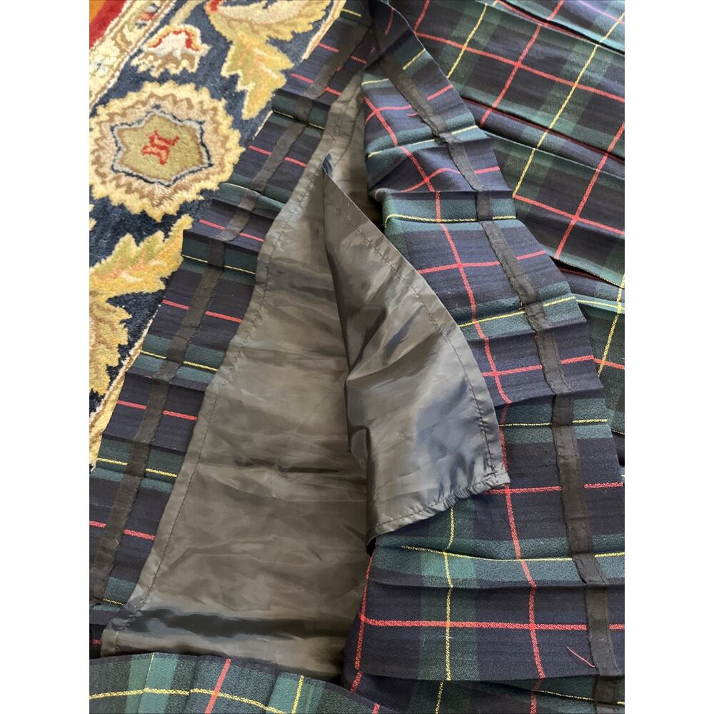 Vintage 100% Wool Skirt Women's M 8/10 Plaid Pleated Midi Maxi Tartan Lot Of 2 - Picture 10 of 14